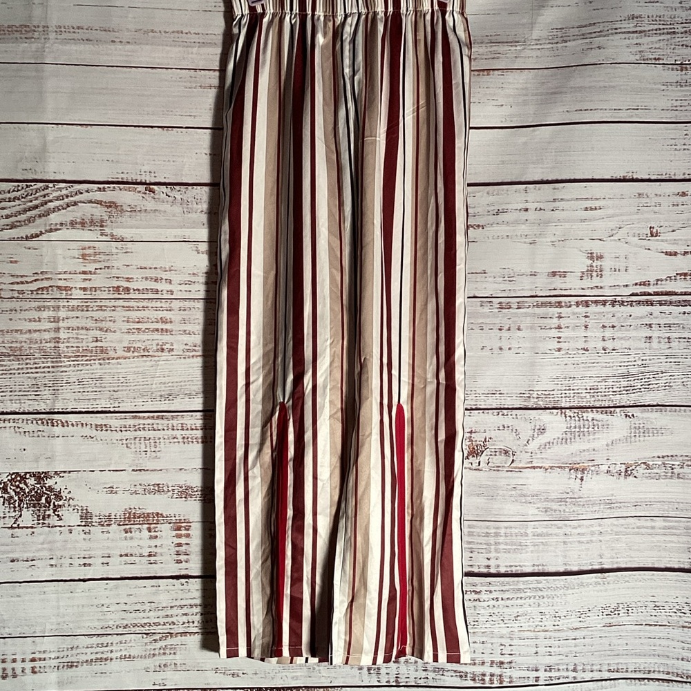 SHEIN Red Tan and White Striped Kids Bottoms